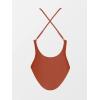 imageCUPSHE Women Swimsuit One Piece Bathing Suit Deep V Neck Crisscross Back Adjustable StrapBrick Red