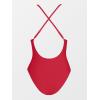 imageCUPSHE Women Swimsuit One Piece Bathing Suit Deep V Neck Crisscross Back Adjustable StrapTomato Red