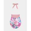 imageCUPSHE Women V Neck One Piece Swimsuit Halter Backless Ruched Tummy Control Bathing SuitPsoft PinkWhite