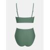 imageCUPSHE Womens Bikini Sets Two Piece Swimsuit High Waisted V Neck Twist Front Adjustable Spaghetti Straps Bathing SuitArmy Green