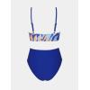imageCUPSHE Womens Bikini Sets Two Piece Swimsuit High Waisted V Neck Twist Front Adjustable Spaghetti Straps Bathing SuitAzure BlueTropical