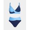 imageCUPSHE Womens Bikini Sets Two Piece Swimsuit High Waisted V Neck Twist Front Adjustable Spaghetti Straps Bathing SuitBaby BlueNavy Blue