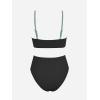 imageCUPSHE Womens Bikini Sets Two Piece Swimsuit High Waisted V Neck Twist Front Adjustable Spaghetti Straps Bathing SuitBlackGreen