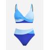 imageCUPSHE Womens Bikini Sets Two Piece Swimsuit High Waisted V Neck Twist Front Adjustable Spaghetti Straps Bathing SuitSky BlueAzure Blue