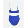 imageCUPSHE Womens Bikini Sets Two Piece Swimsuit High Waisted V Neck Twist Front Adjustable Spaghetti Straps Bathing SuitSky BlueAzure Blue