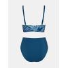 imageCUPSHE Womens Bikini Sets Two Piece Swimsuit High Waisted V Neck Twist Front Adjustable Spaghetti Straps Bathing SuitTeal BlueWhite