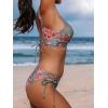 imageCUPSHE Womens Bikini Swimsuit Front Cross Lace Up Two Piece Bathing SuitGrey GreenRed