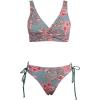 imageCUPSHE Womens Bikini Swimsuit Front Cross Lace Up Two Piece Bathing SuitGrey GreenRed