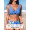 imageCUPSHE Womens Bikini Swimsuit Front Cross Lace Up Two Piece Bathing SuitPeriwinkle BlueFloral