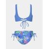 imageCUPSHE Womens Bikini Swimsuit Front Cross Lace Up Two Piece Bathing SuitPeriwinkle BlueFloral