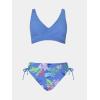 imageCUPSHE Womens Bikini Swimsuit Front Cross Lace Up Two Piece Bathing SuitPeriwinkle BlueFloral