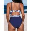 imageCUPSHE Womens One Piece Swimsuit Plunge Neckline Cutout Criss Cross Bathing SuitBlue Floral