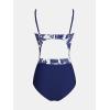 imageCUPSHE Womens One Piece Swimsuit Plunge Neckline Cutout Criss Cross Bathing SuitBlue Floral