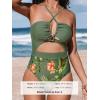 imageCUPSHE Womens One Piece Swimsuit Plunge Neckline Cutout Criss Cross Bathing SuitGreenOrange