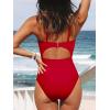 imageCUPSHE Womens One Piece Swimsuit Plunge Neckline Cutout Criss Cross Bathing SuitRed