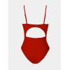 imageCUPSHE Womens One Piece Swimsuit Plunge Neckline Cutout Criss Cross Bathing SuitRed