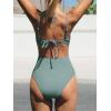 imageCUPSHE Womens One Piece Swimsuit Scoop Neck Adjustable Straps Cutout Back Self Tie Bathing SuitLight Green