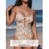 imageCUPSHE Womens One Piece Swimsuit Scoop Neck Adjustable Straps Cutout Back Self Tie Bathing SuitYellowDitsy Floral