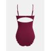 imageCUPSHE Womens One Piece Swimsuit Sexy Black Cutout Scallop Trim Bathing SuitBurgundy Red