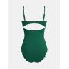 imageCUPSHE Womens One Piece Swimsuit Sexy Black Cutout Scallop Trim Bathing SuitDark Green