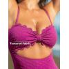 imageCUPSHE Womens One Piece Swimsuit Sexy Black Cutout Scallop Trim Bathing SuitDark Purple