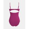 imageCUPSHE Womens One Piece Swimsuit Sexy Black Cutout Scallop Trim Bathing SuitDark Purple