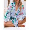imageCUPSHE Dress Button Down Shirt Dress Long Sleeve Blouse Top Leopard PrintBlue Floral