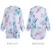 imageCUPSHE Dress Button Down Shirt Dress Long Sleeve Blouse Top Leopard PrintBlue Floral