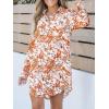 imageCUPSHE Dress Button Down Shirt Dress Long Sleeve Blouse Top Leopard PrintOrange Paisley