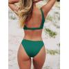 imageCUPSHE Women Swimsuit Bikini Set Two Piece Ribbed Texture Side Cutout Tank Top Mid Rise Bathing SuitCastleton Green