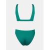 imageCUPSHE Women Swimsuit Bikini Set Two Piece Ribbed Texture Side Cutout Tank Top Mid Rise Bathing SuitCastleton Green