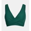 imageCUPSHE Women Swimsuit Bikini Top Wrap Self Tie Bathing Suit with Fixed Wide StrapsEmerald Green