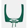 imageCUPSHE Women Swimsuit Bikini Top Wrap Self Tie Bathing Suit with Fixed Wide StrapsEmerald Green