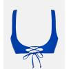 imageCUPSHE Women Swimsuit Bikini Top Wrap Self Tie Bathing Suit with Fixed Wide StrapsRoyal Blue