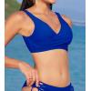 imageCUPSHE Women Swimsuit Bikini Top Wrap Self Tie Bathing Suit with Fixed Wide StrapsRoyal Blue