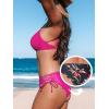 imageCUPSHE Womens 2 Piece Bikini Set Back Braided Straps with Reversible BottomMagentaRed Floral