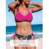imageCUPSHE Womens 2 Piece Bikini Set Back Braided Straps with Reversible BottomMagentaRed Floral