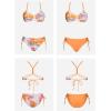 imageCUPSHE Womens 2 Piece Bikini Set Back Braided Straps with Reversible BottomMarigold OrangePink
