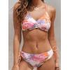 imageCUPSHE Womens 2 Piece Bikini Set Back Braided Straps with Reversible BottomMarigold OrangePink