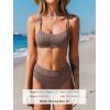 imageCUPSHE Womens Bikini Set Two Piece Swimsuit High Waisted Scoop Neck SwimwearChocolate Brown
