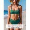 imageCUPSHE Womens Bikini Set Two Piece Swimsuit High Waisted Scoop Neck SwimwearEmerald Green