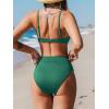 imageCUPSHE Womens Bikini Set Two Piece Swimsuit High Waisted Scoop Neck SwimwearEmerald Green