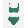 imageCUPSHE Womens Bikini Set Two Piece Swimsuit High Waisted Scoop Neck SwimwearEmerald Green