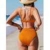imageCUPSHE Womens Bikini Set Two Piece Swimsuit High Waisted Scoop Neck SwimwearOrange