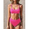 imageCUPSHE Womens Bikini Set Two Piece Swimsuit High Waisted Scoop Neck SwimwearRose Pink