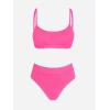 imageCUPSHE Womens Bikini Set Two Piece Swimsuit High Waisted Scoop Neck SwimwearRose Pink