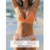 imageCUPSHE Womens Bikini Swimsuit Scalloped V Neck Lace Up Low Waisted Bathing SuitOrangeYellow Floral