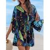 imageCUPSHE Womens Jumpsuits Boho Short Sleeve V Neck Wide Leg Overall Tie Outfit Casual BeachColorful