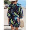 imageCUPSHE Womens Jumpsuits Boho Short Sleeve V Neck Wide Leg Overall Tie Outfit Casual BeachColorful