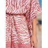 imageCUPSHE Womens Jumpsuits Boho Short Sleeve V Neck Wide Leg Overall Tie Outfit Casual BeachPink Stripe